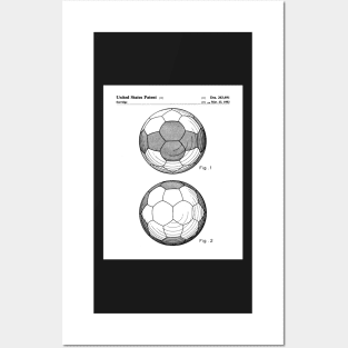 Soccer Ball Patent - Football Fan Bedroom Office Art - White Posters and Art